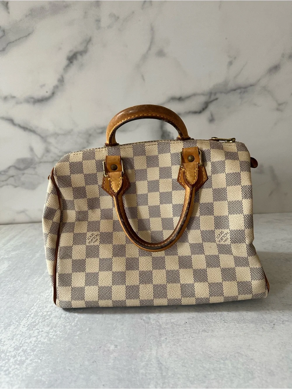 Louis Vuitton Speedy 25 Damier Azur Canvas Handbag